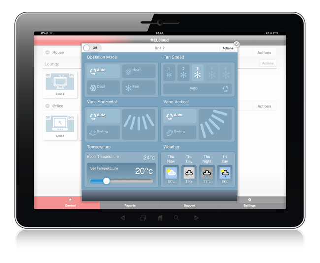 Avanzado control HVACR en la nube